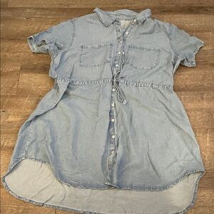 Light Blue Denim Shirt Dress